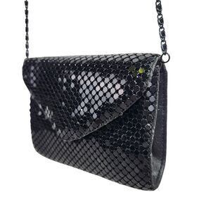 Vintage Y & S Black Metal Mesh Crossbody Bag Evening Purse Small Chain Strap Y2K